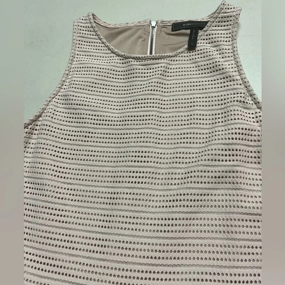 BCBGMAXAZRIA Cassandra Lace Fit & Flare Dress in dusty rose, size Medium - Picture 5 of 6